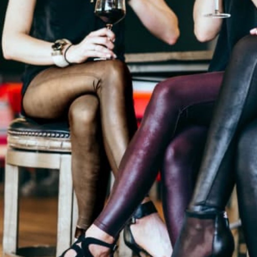 Spanx Faux Leather Leggings in Color Bronze Metal